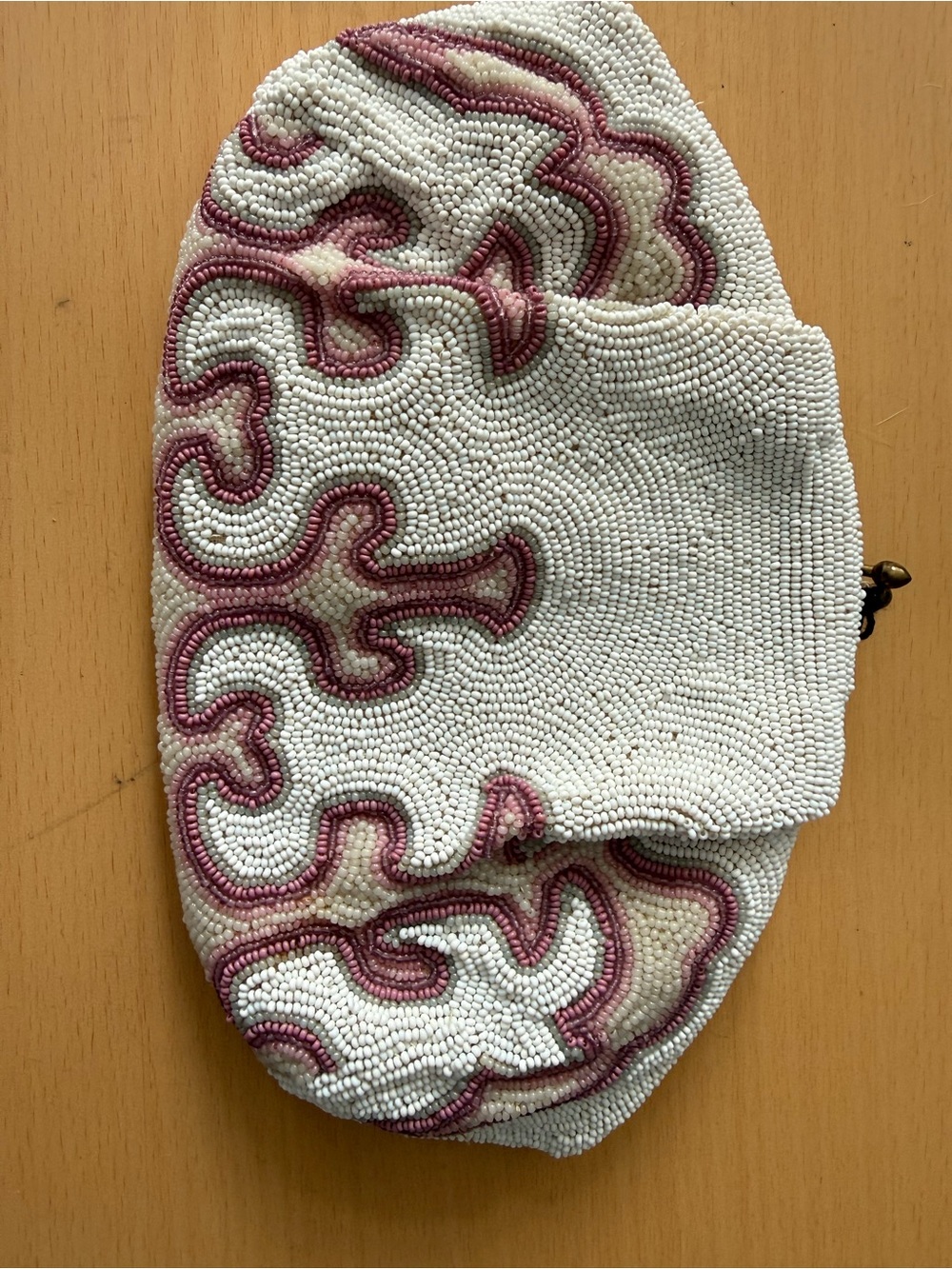 Beaded White and Pink Vintage-Evening Clutch